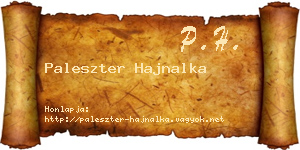Paleszter Hajnalka névjegykártya